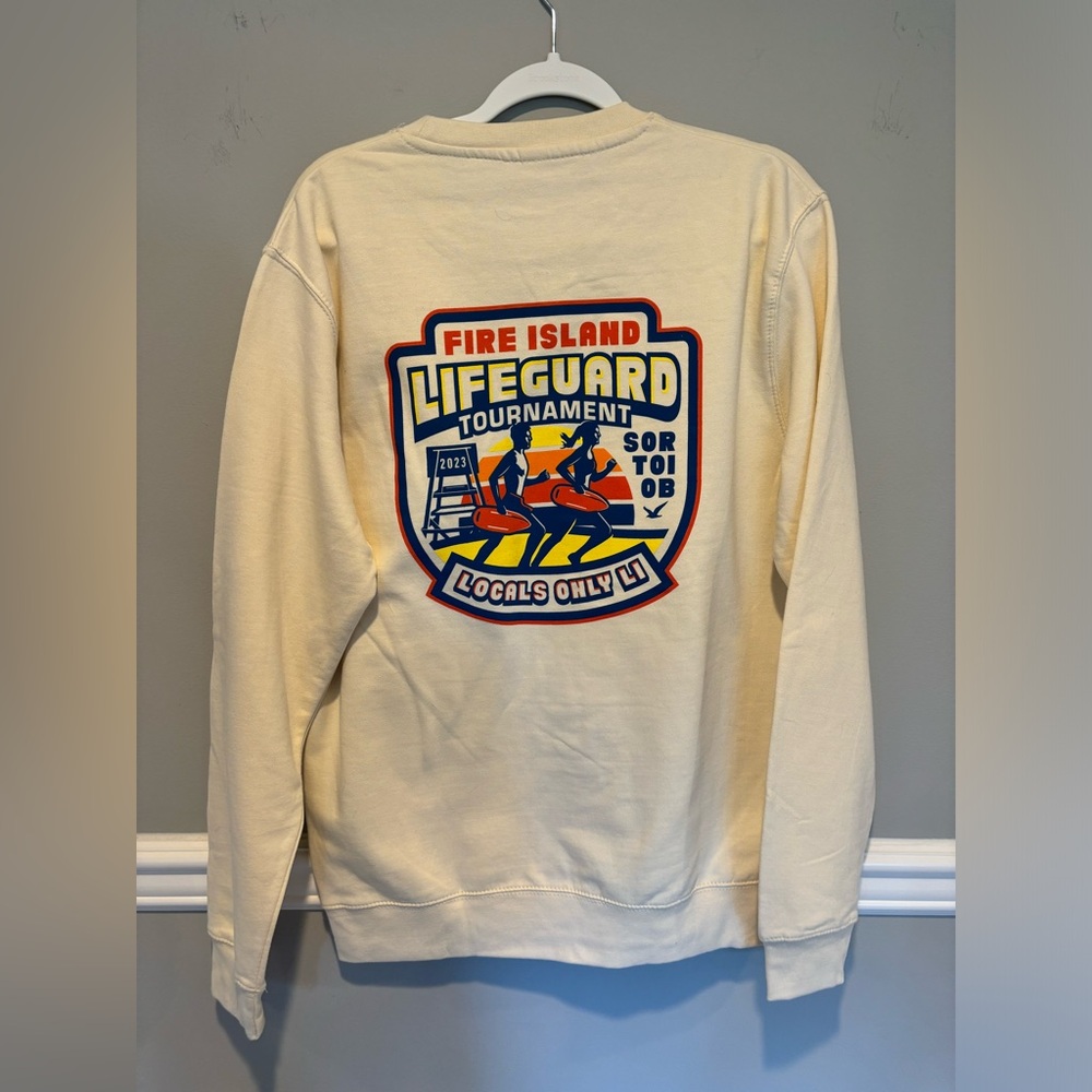 Local's Only Long Sleeve Crew Neck - Unisex Fire Island Lifeguard Size Medium